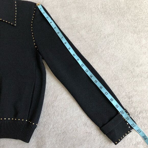 NWOT St. John Collection Gold Studded Zip Jacket - Picture 14 of 16